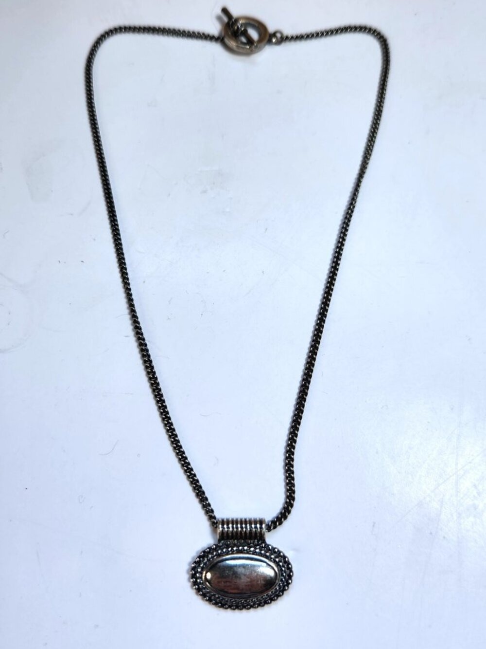 Ralph Lauren Stamped RLL Silver Southwestern Toggle Choker Style Necklace